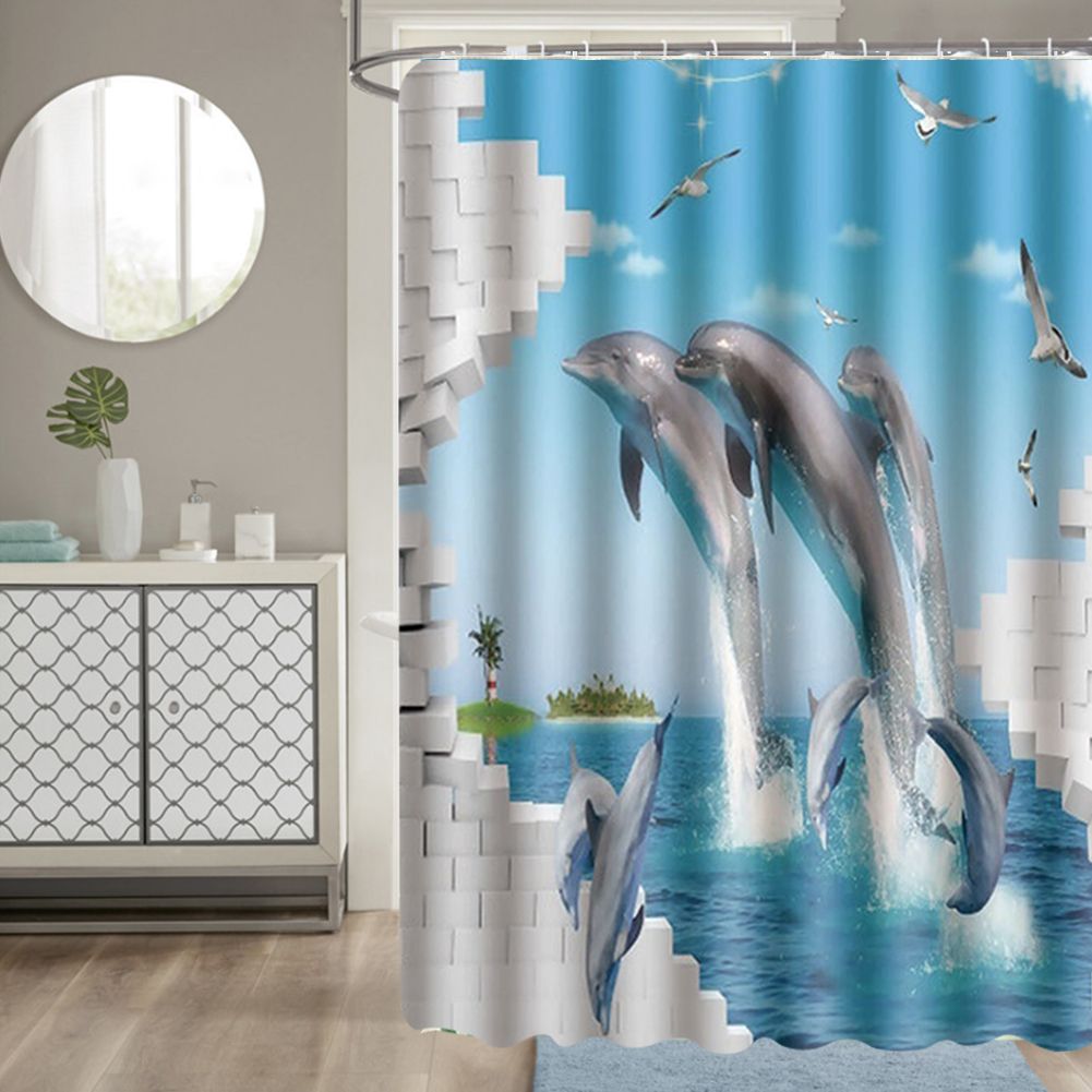 180x180cm Beautiful Print Shower Curtain Polyester Waterproof Bathroom Bath view 5