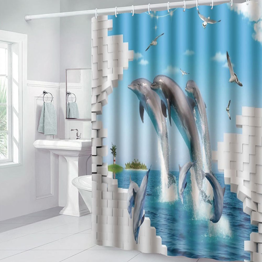 180x180cm Beautiful Print Shower Curtain Polyester Waterproof Bathroom Bath view 6