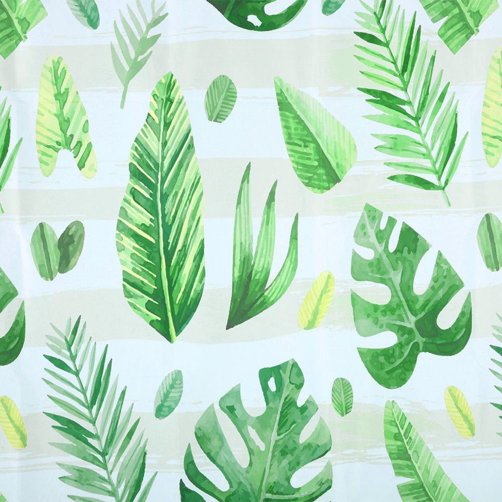 Unique Plant Leaves Pattern Shower Curtain Waterproof Mildew Proof Bathroom view 10
