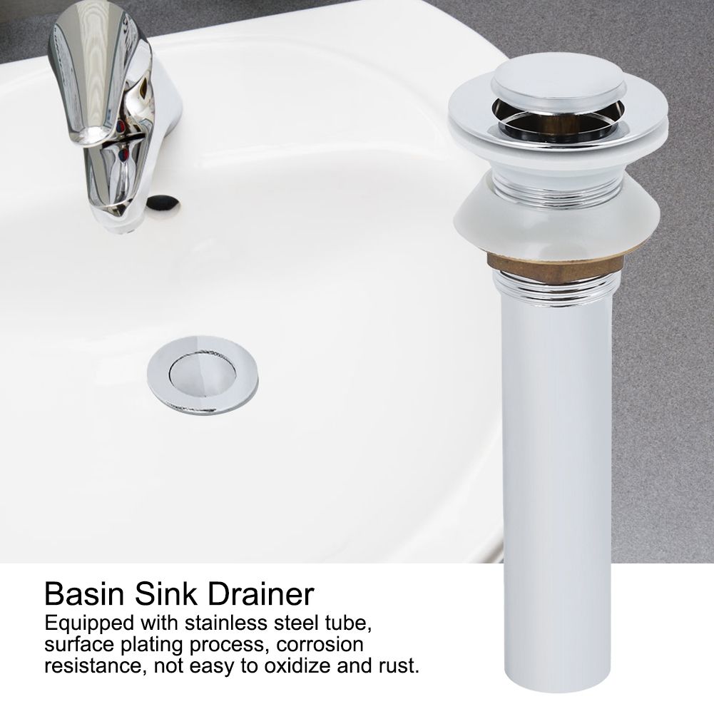 Household Basin Sink Electroplating Pop Up Drain Stopper Kit Wash Basin view 9