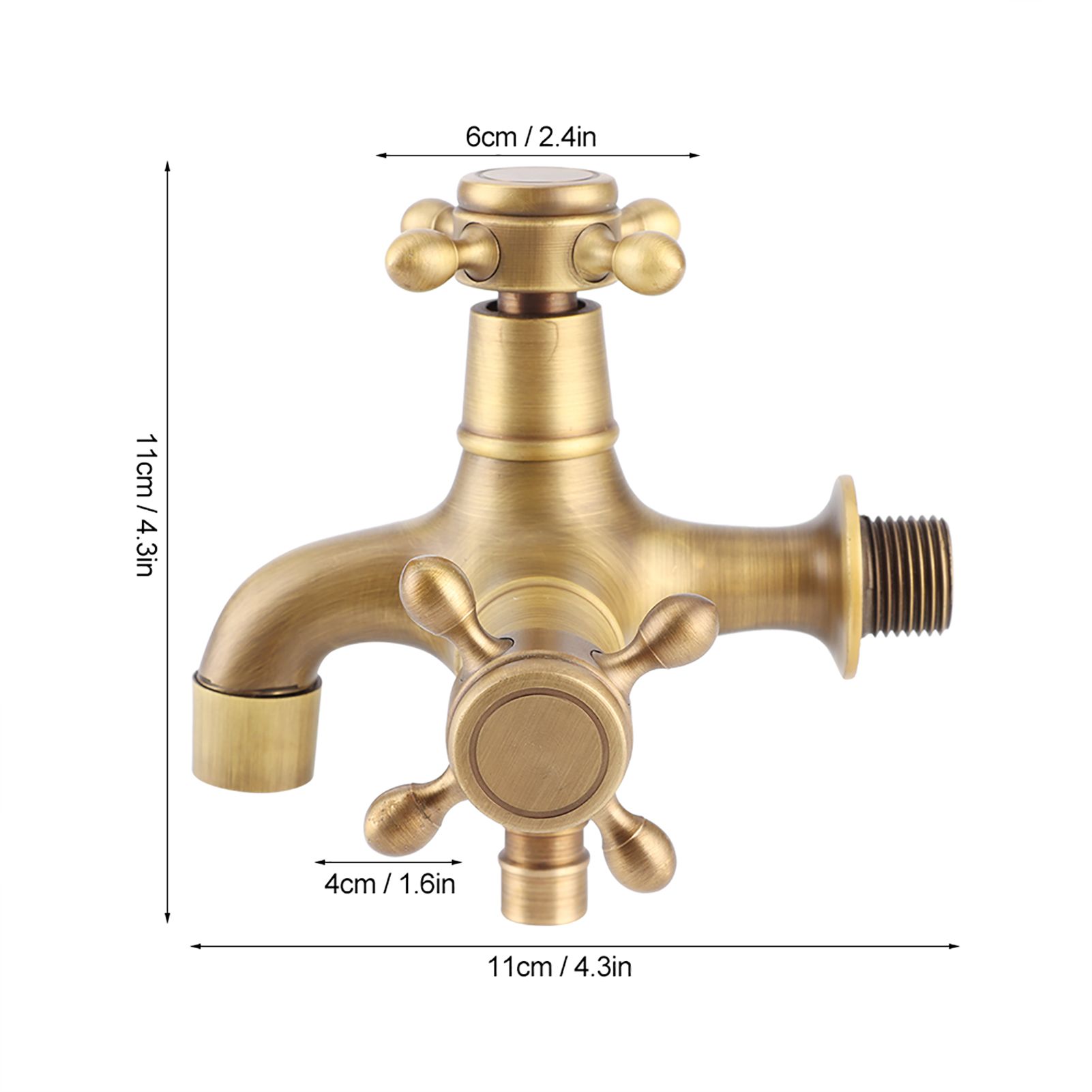 G1/2in Thread Bathroom Copper Single Cold Faucet Washing Machine Mop Pool view 8