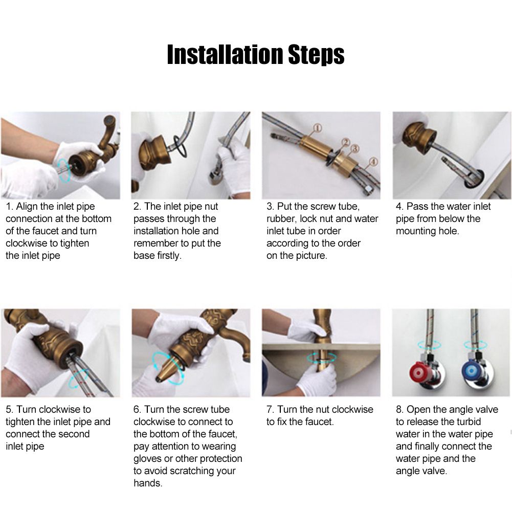 Modern and Simple Style Copper Undercounter Basin Faucet Hot and Cold Water view 7