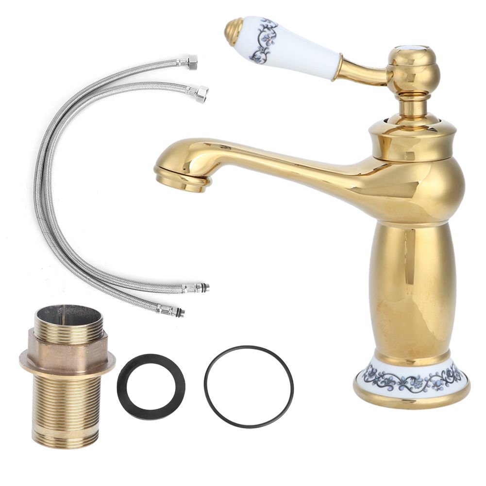 Stylish Antique Gold Brass Basin Faucet Hot and Cold Water Tap for Hotel Home view 2