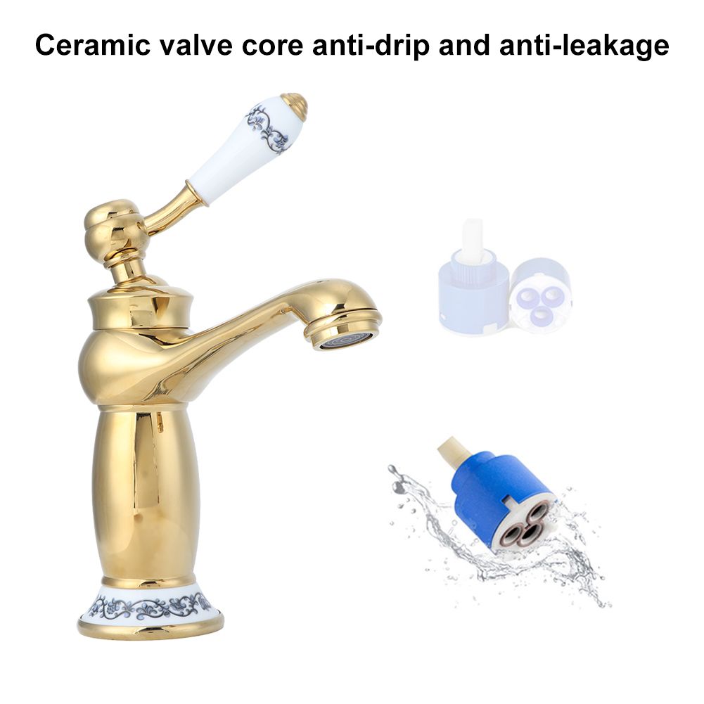 Stylish Antique Gold Brass Basin Faucet Hot and Cold Water Tap for Hotel Home view 11