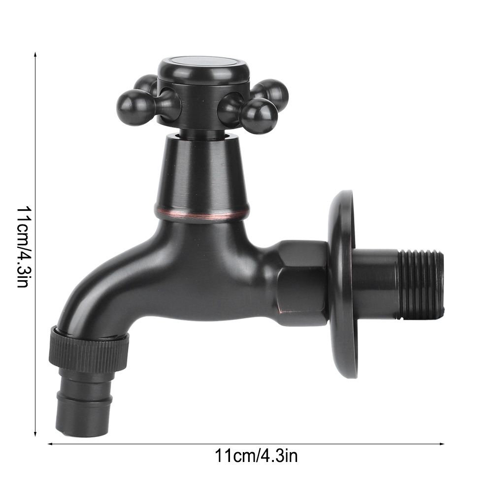 G1/2in Thread Retro Style Water Tap Brass Black Short Type Washing Machine view 9