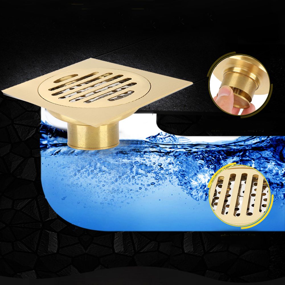 Bathroom Hardware Brass Anti Odor Shower Floor Drain Water Draining Supplies