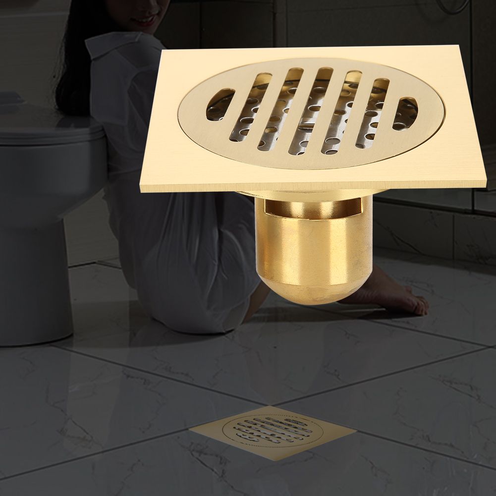 Household Brass Anti Odor Shower Floor Drain Bathroom Water Drainer Hardware view 4