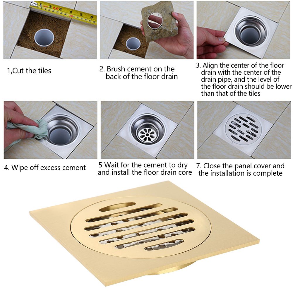 Household Brass Anti Odor Shower Floor Drain Bathroom Water Drainer Hardware view 10