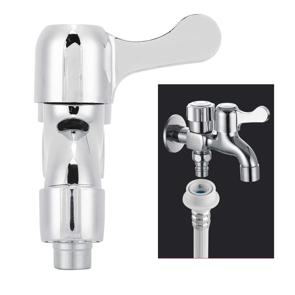 G1/2in Copper Electroplating Washing Machine Faucet Dual Use Water Tap for view 3