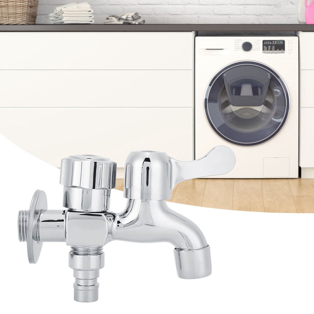 G1/2in Copper Electroplating Washing Machine Faucet Dual Use Water Tap for view 4
