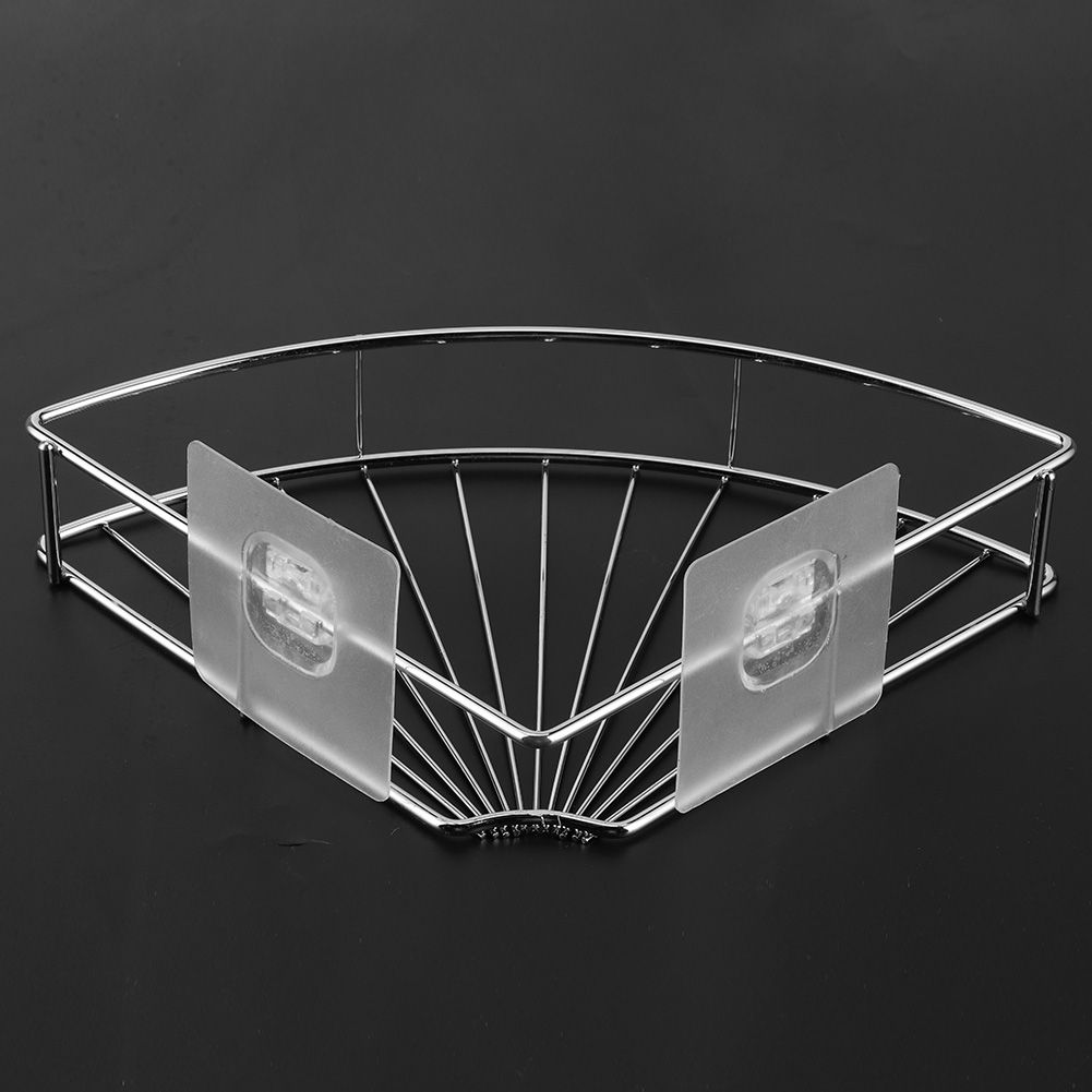 Punch Free Stainless Steel Triangular Storage Shelf Corner Bathroom Shelf Rack view 9