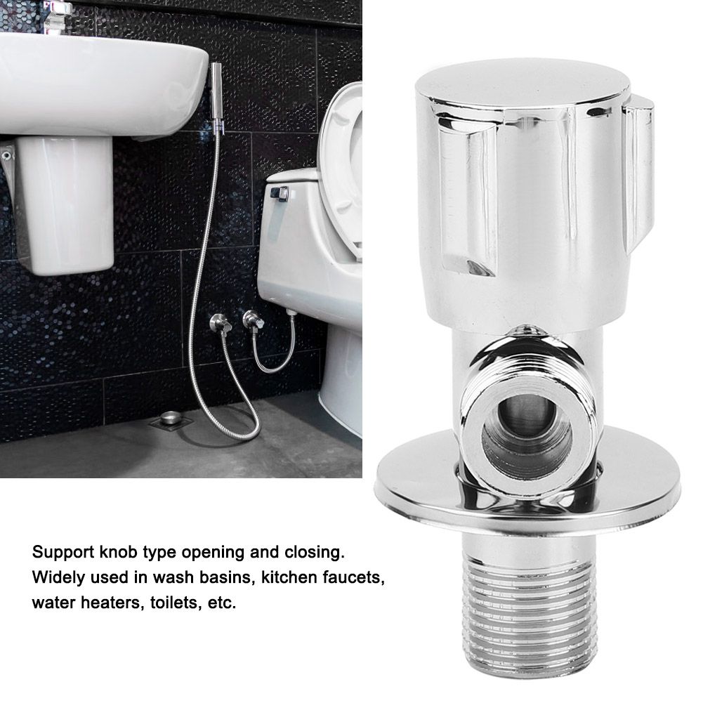Thread G1/2in Copper Triangular Angle Valve Water Stop Valve Bathroom Kitchen view 7