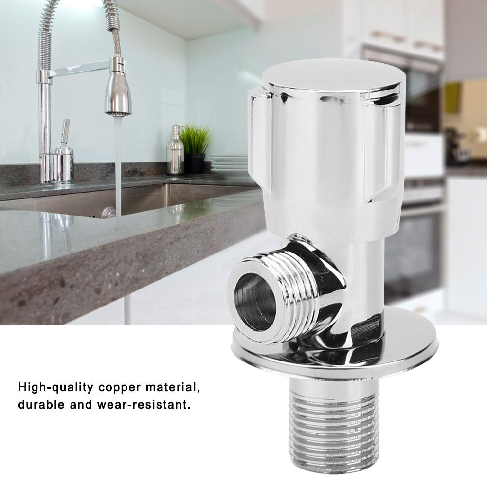 Thread G1/2in Copper Triangular Angle Valve Water Stop Valve Bathroom Kitchen view 8