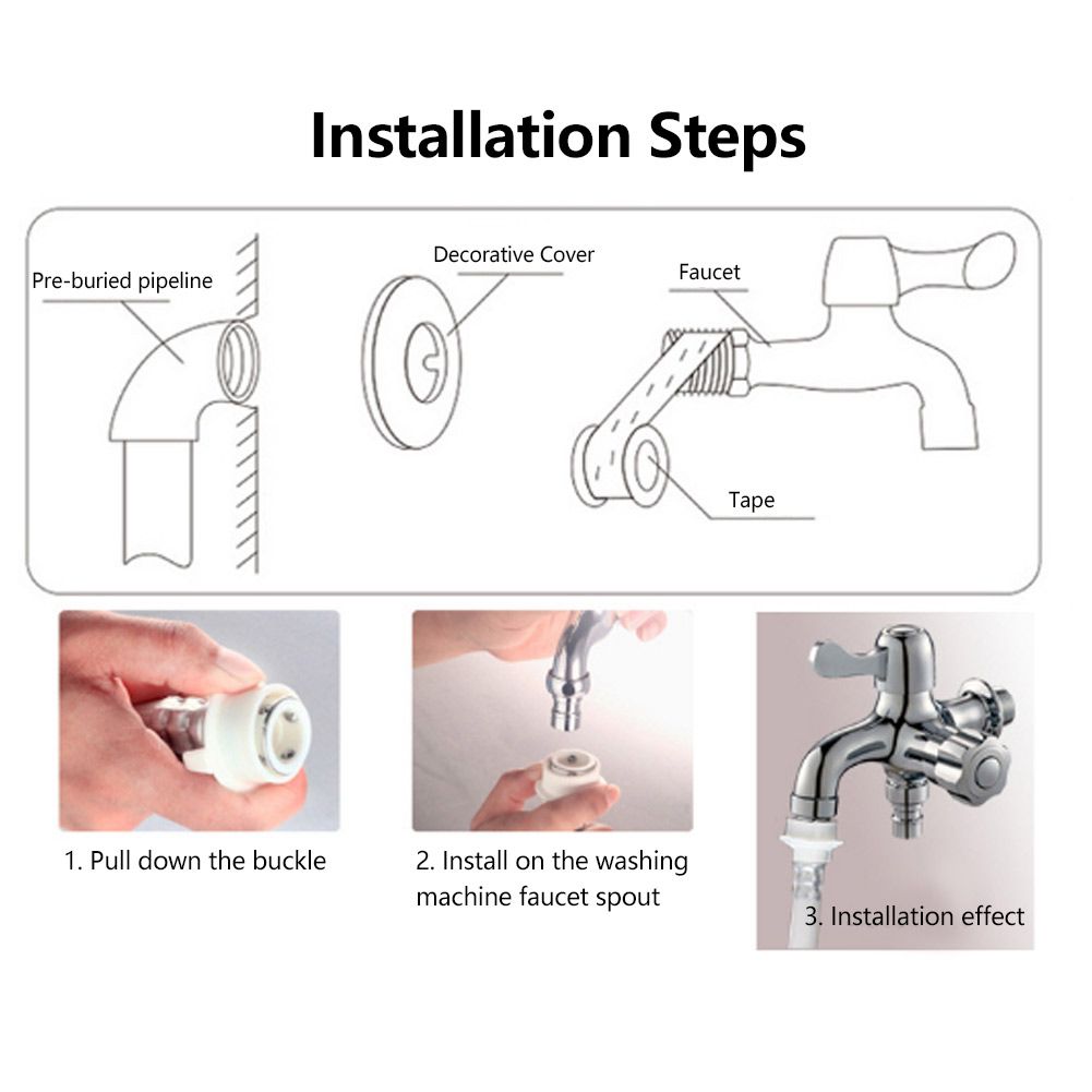 G1/2in Copper Multifunctional Dual Use Quick Open Faucet Washing Machine Mop view 11
