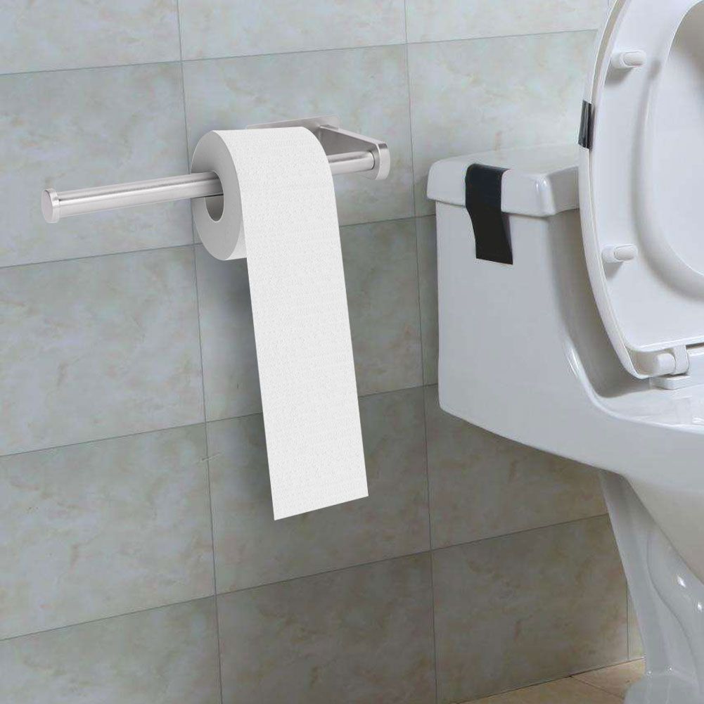 SUS304 Stainless Steel Brushed Self Adhesive Toilet Paper Holder Tissue Rack view 6