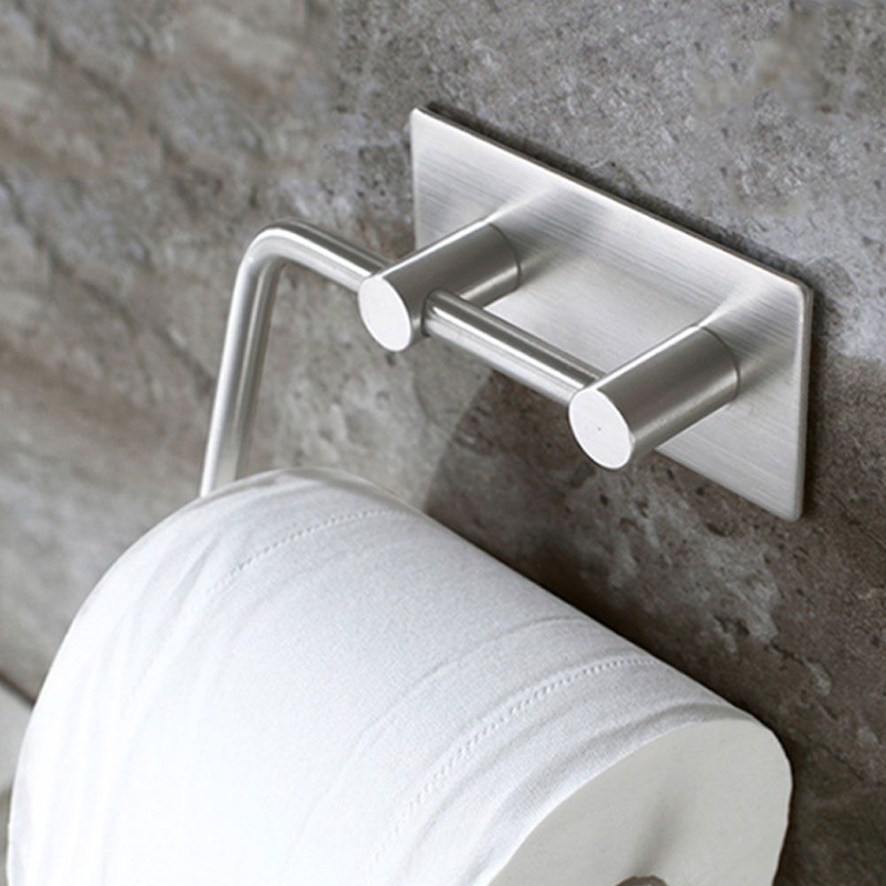 Stainless Steel Kitchen Roll Paper Rack Self Adhesive Towel Rack for Home view 9