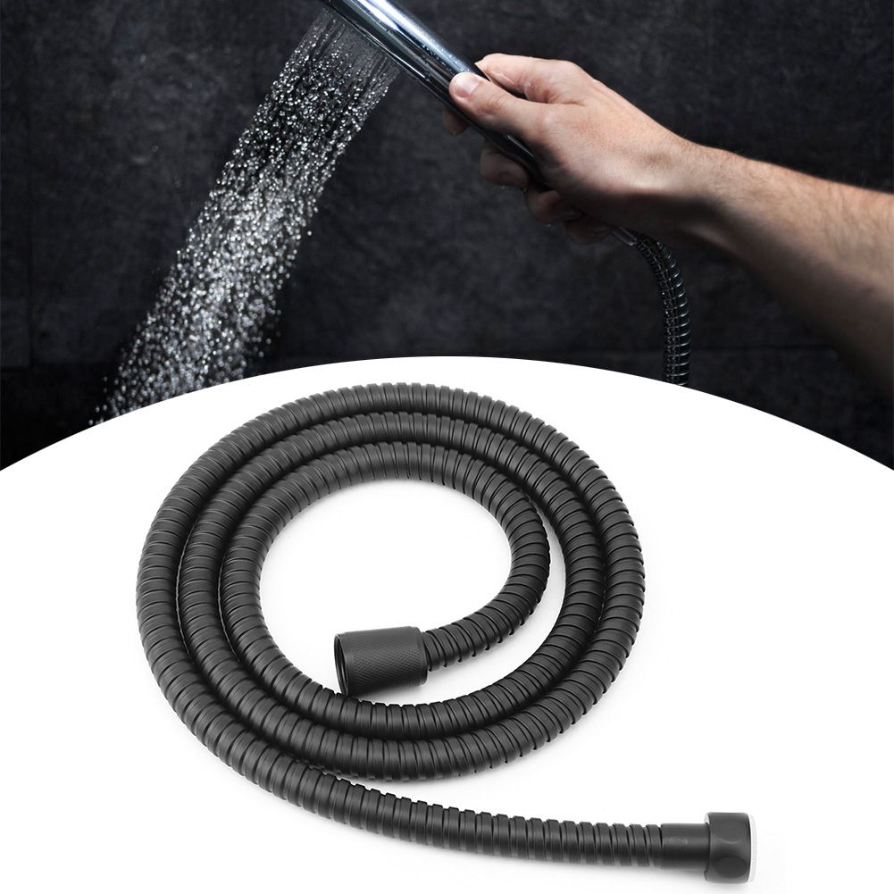 1.5m Matte Black High Pressure Stainless Steel Flexible Shower Hose Pipe view 3