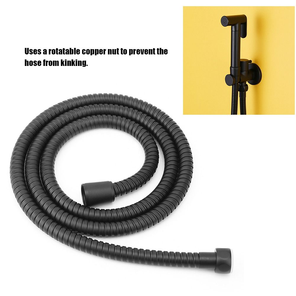 1.5m Matte Black High Pressure Stainless Steel Flexible Shower Hose Pipe view 10