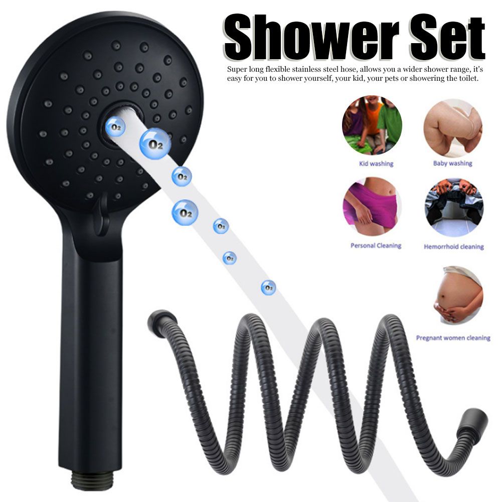 Multifunctional Handheld Shower Set High Pressure Shower Head Hose Kit Matte Black view 8
