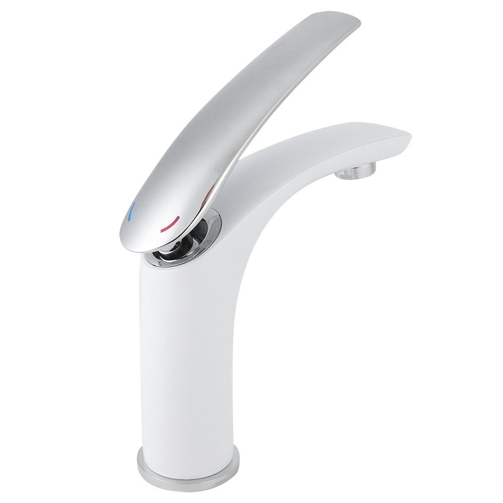 White Paint Washbasin Faucet Hot and Cold Bathroom Hardware Basin Water Tap view 9