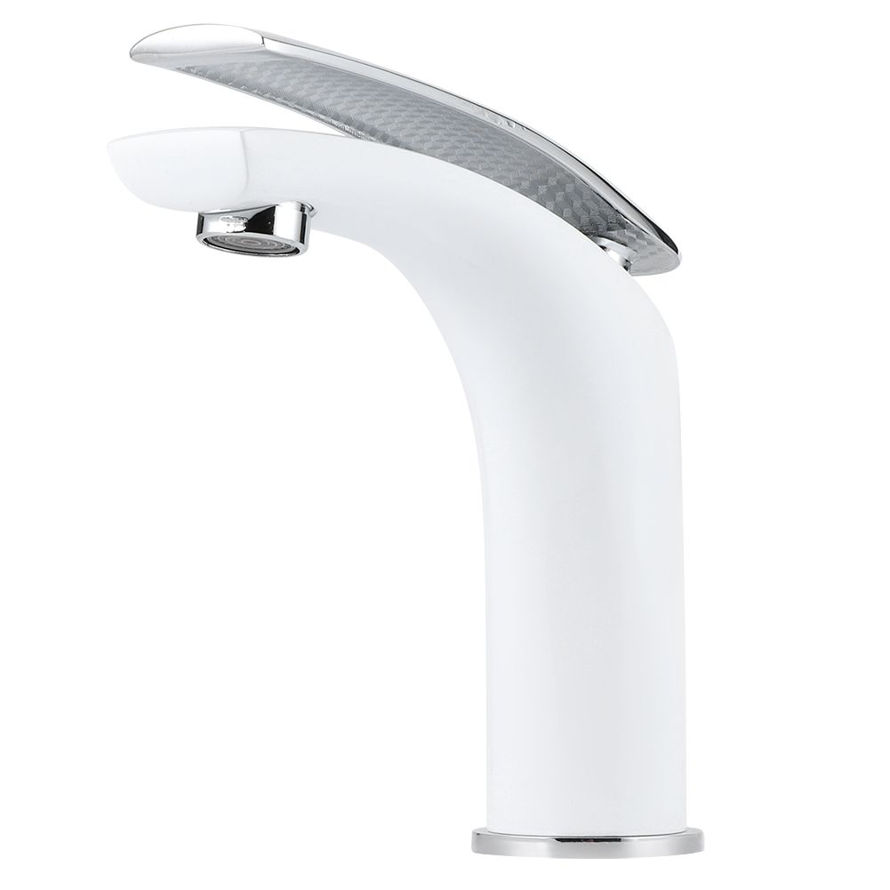 White Paint Washbasin Faucet Hot and Cold Bathroom Hardware Basin Water Tap view 10
