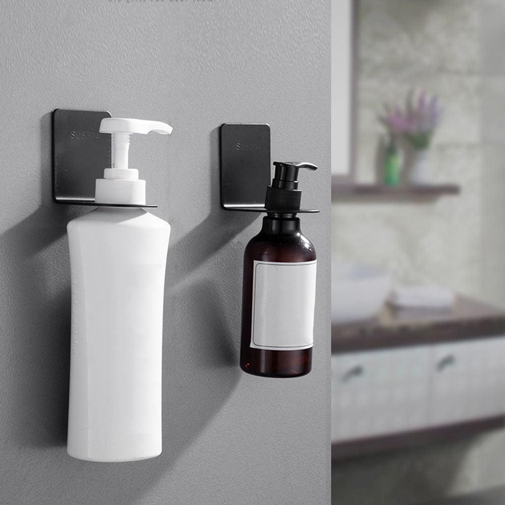 Stainless Steel Wall Mounted Soap Pump Bottle Dispenser Holder Stand Hanger view 5
