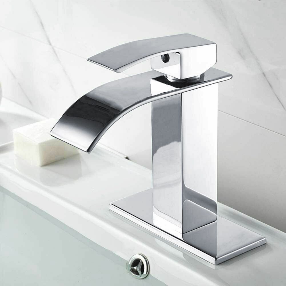 3/8 Standard Wide Spout Single Hole Brass Waterfall Hot and Cold Water Faucet view 6