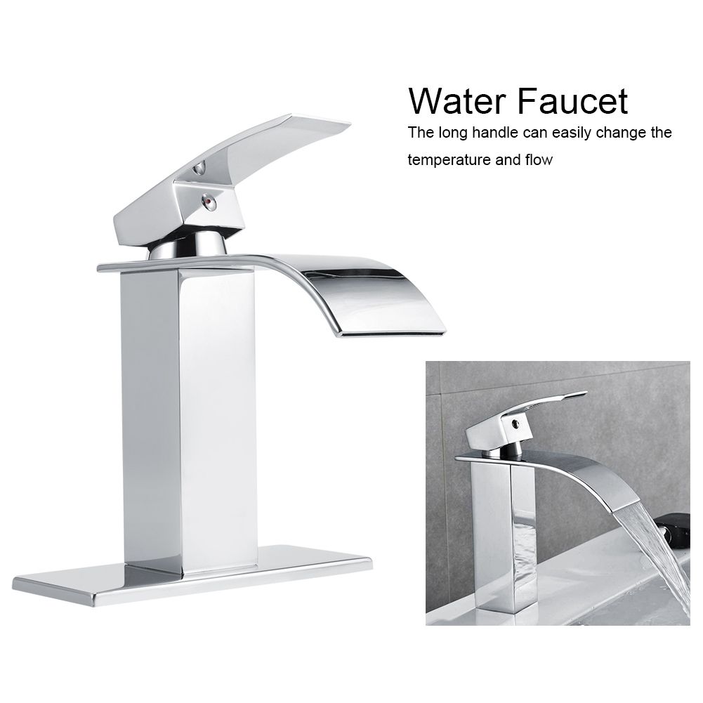 3/8 Standard Wide Spout Single Hole Brass Waterfall Hot and Cold Water Faucet view 12