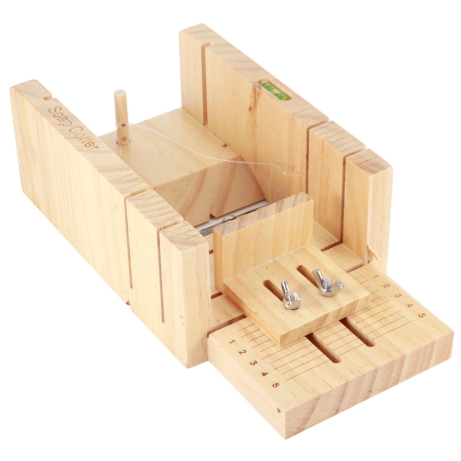 MultiFunction Adjustable Wood Soap Cutting Box HandMade Bread Cutter Mold for view 3