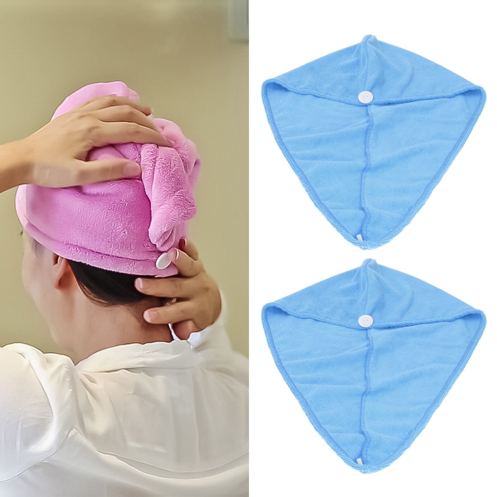 5PCS Quick Dry Microfiber Hair Hat Women Bathroom Strong Water Absorption Bath view 10