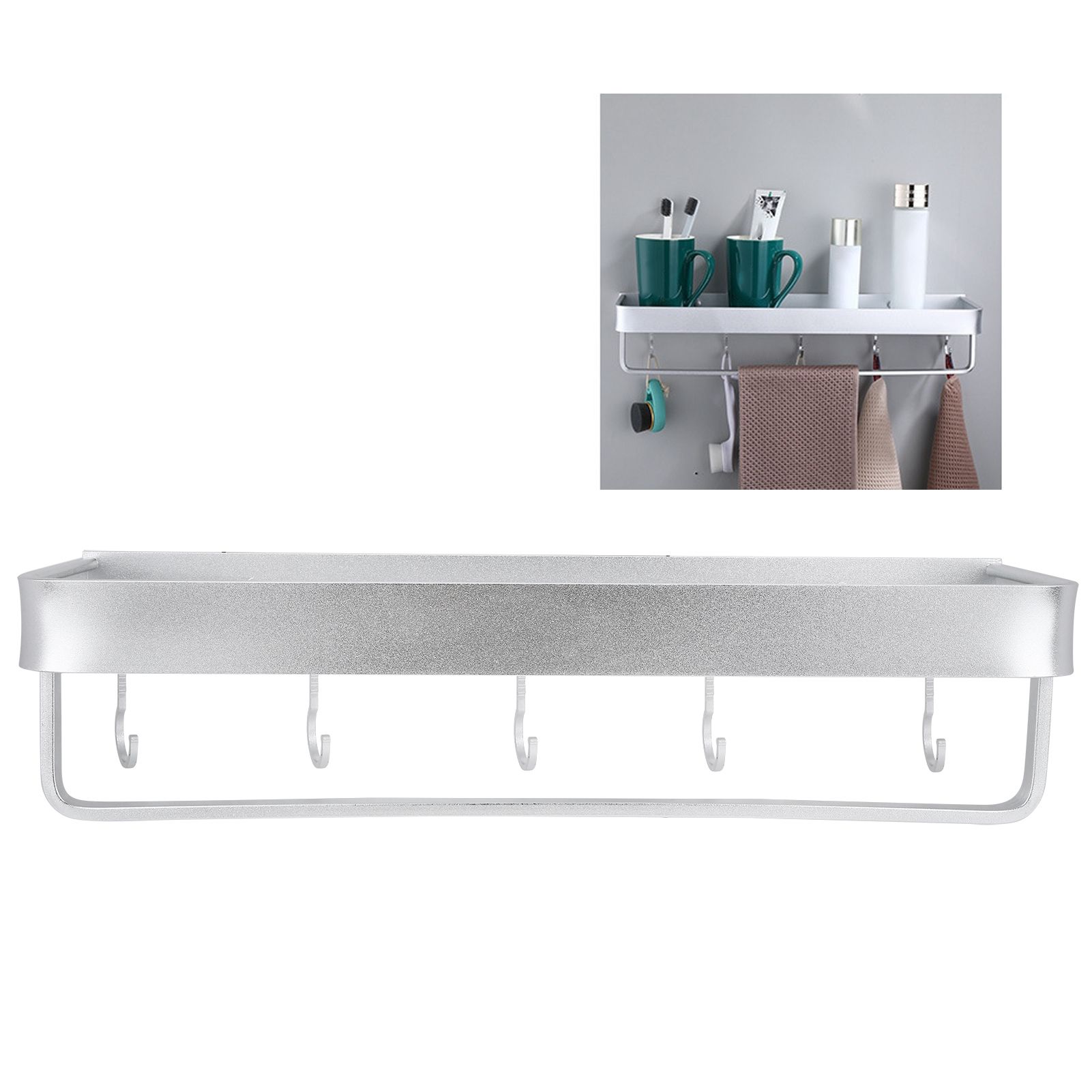 Bathroom Shelf Wall Mount Space Aluminium Shower Single Layer Shelf Shampoo view 9
