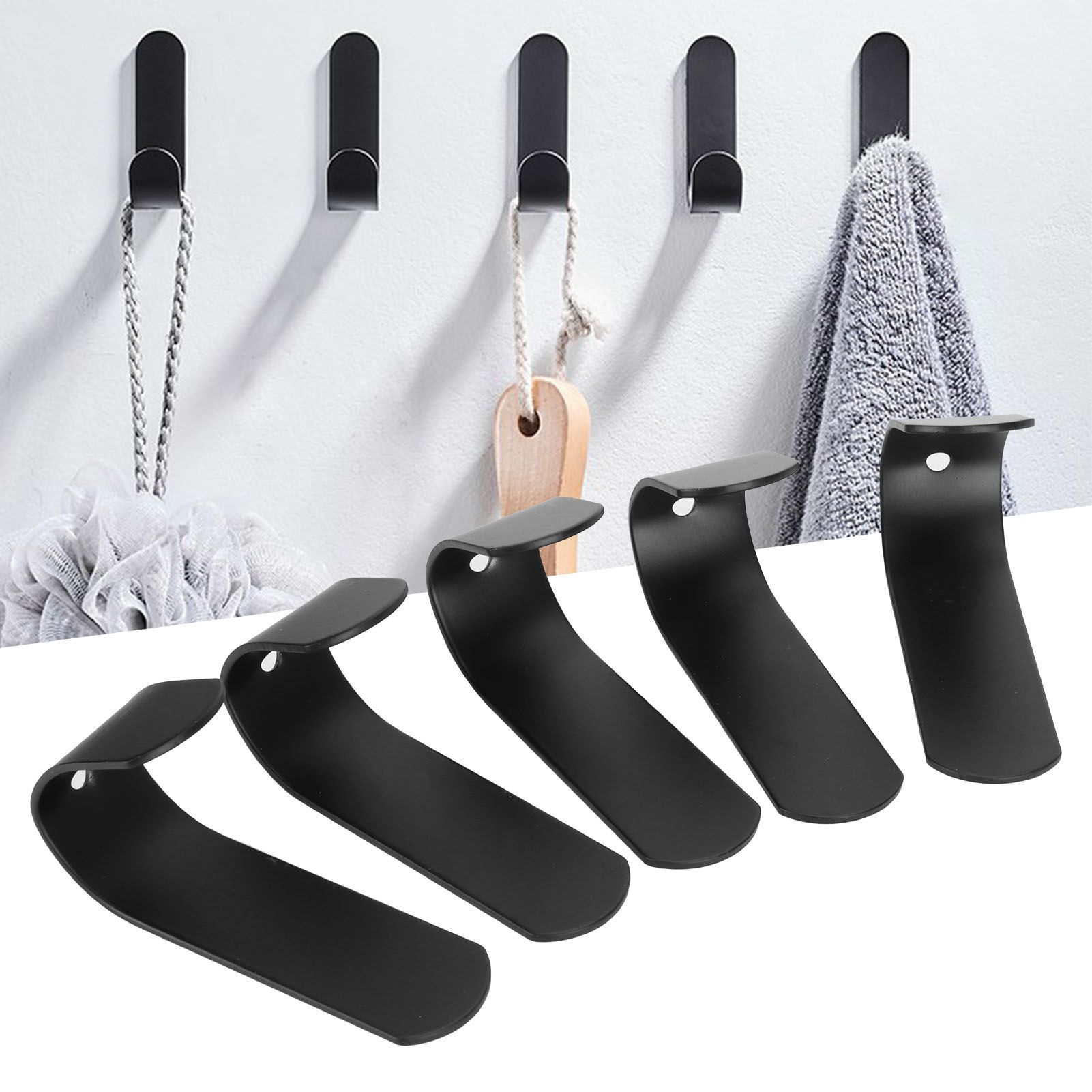 5pcs Clothes Hook Single Stainless Steel Bathroom Towel Door Spray Paint view 9