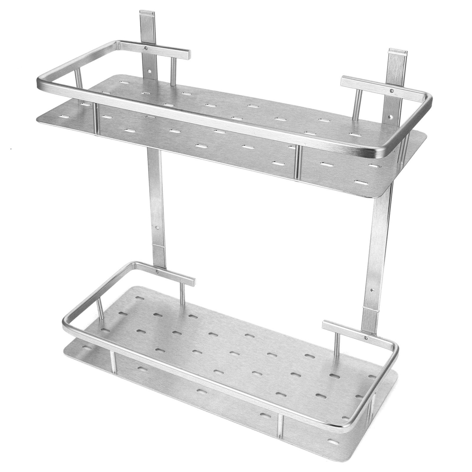 Space Aluminum Bathroom Shelf RustProof Shower Rack Kitchen Storage Basket for