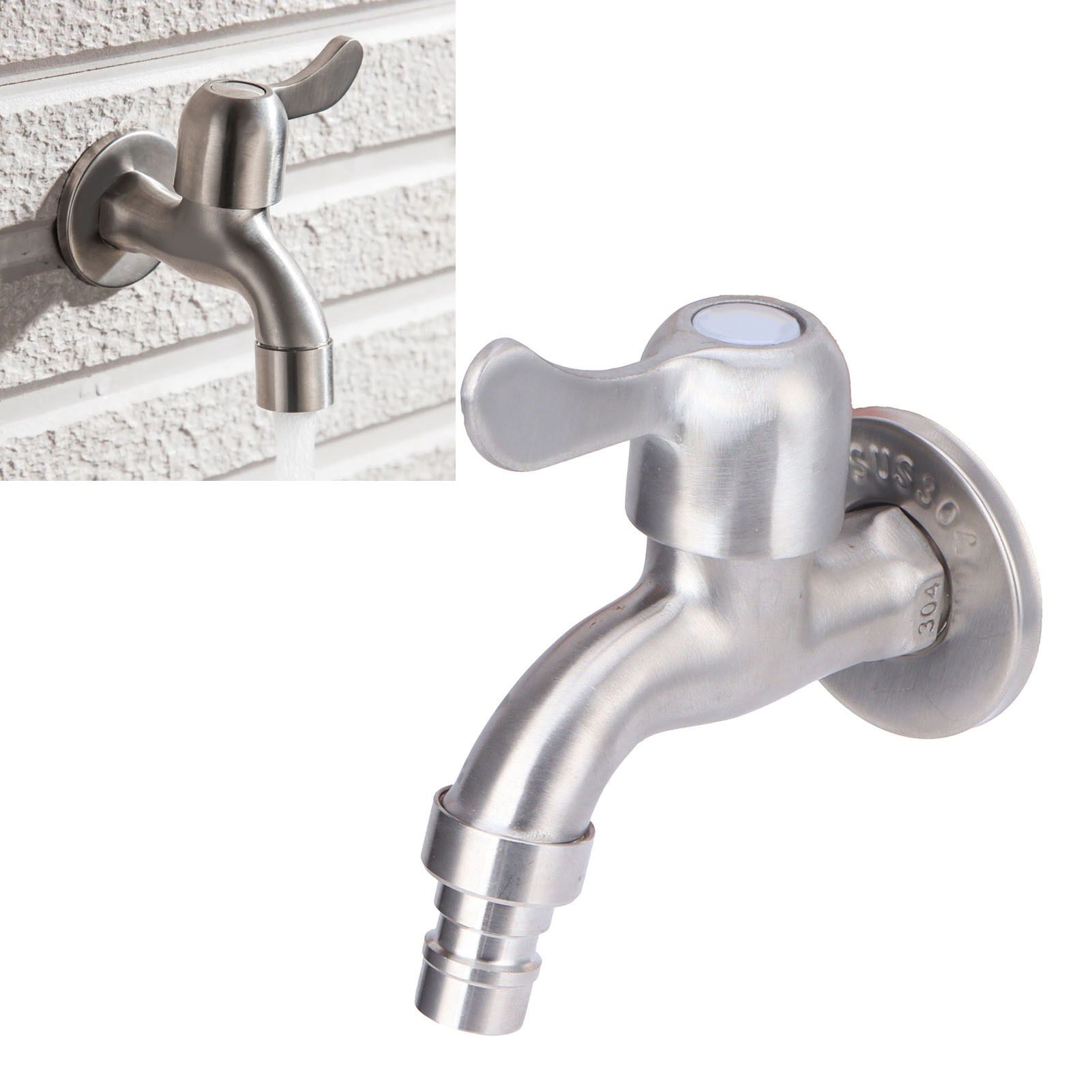 G1/2 Garden Faucet Wall Mounted Brushed Outdoor Wash Basin Mop Pool Lengthen view 11