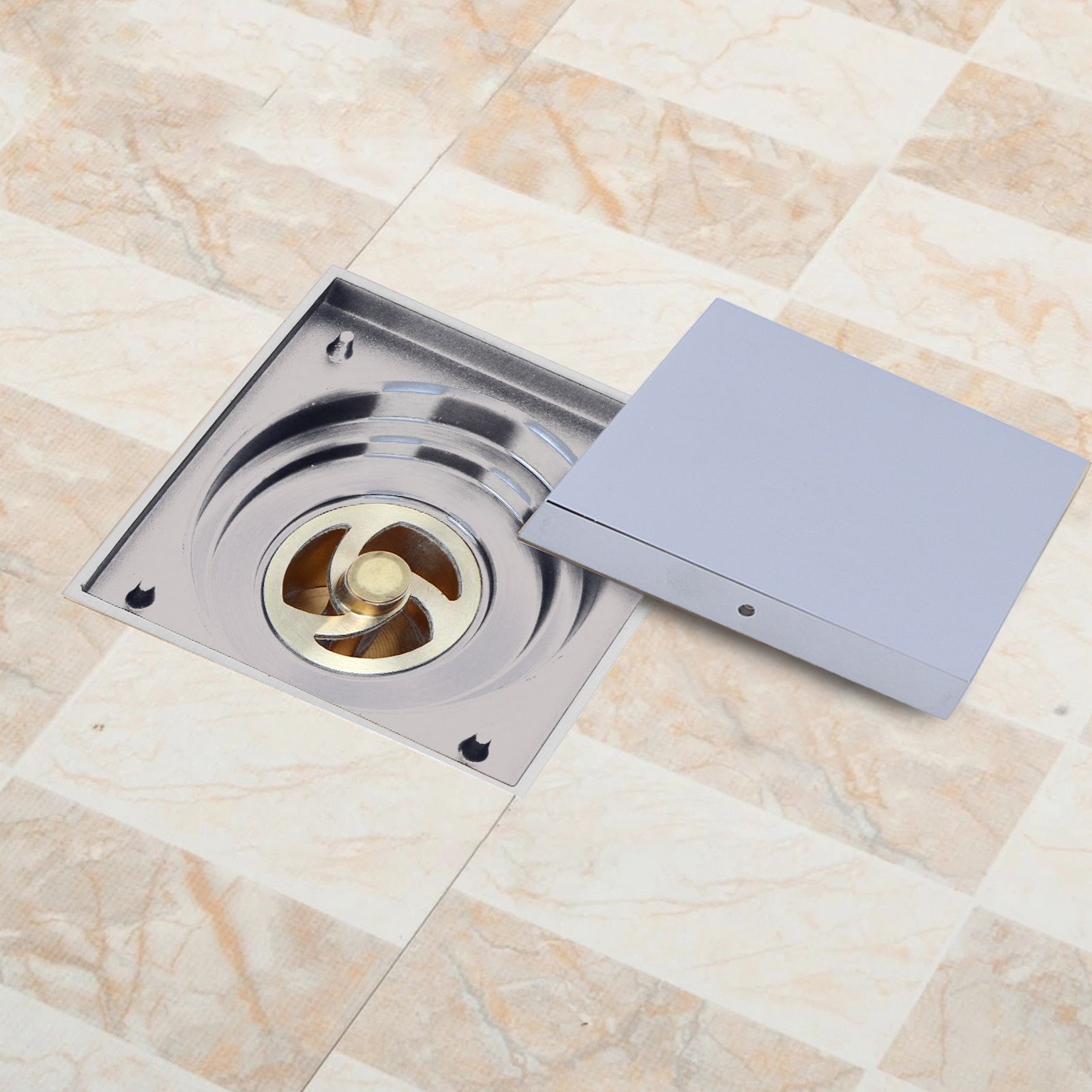 Electroplating Floor Drain Copper Floor Drain Strainer for Kitchen Bathroom view 12