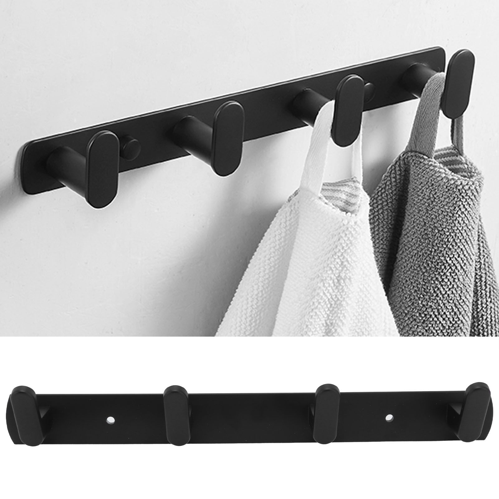 Simple Space Aluminum Row Hooks Wall Mounted Hook for Kitchen Bathroom view 11