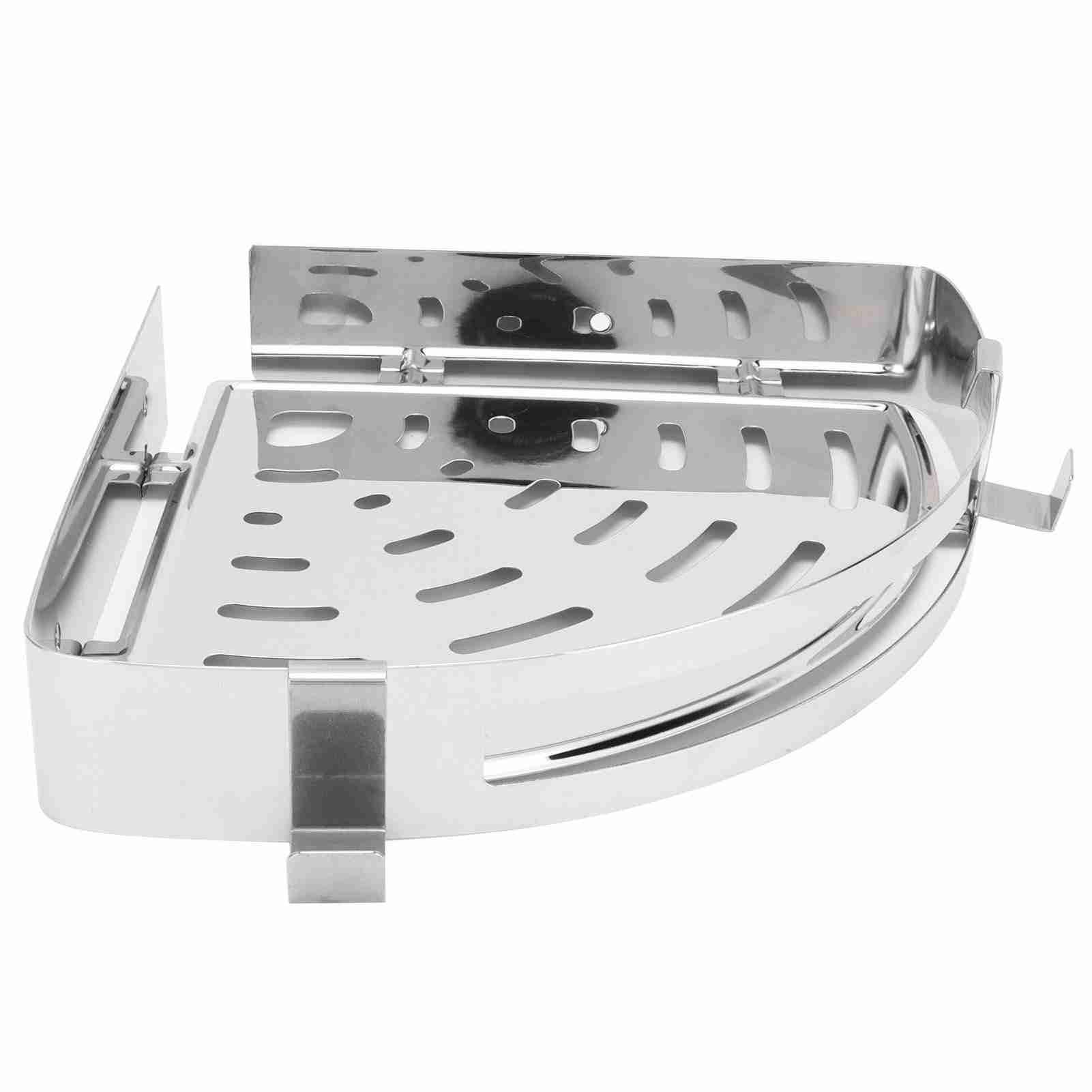 Corner Shelf 304 Stainless Steel Shower Organizer Wall Mounted Rack Bathroom view 8