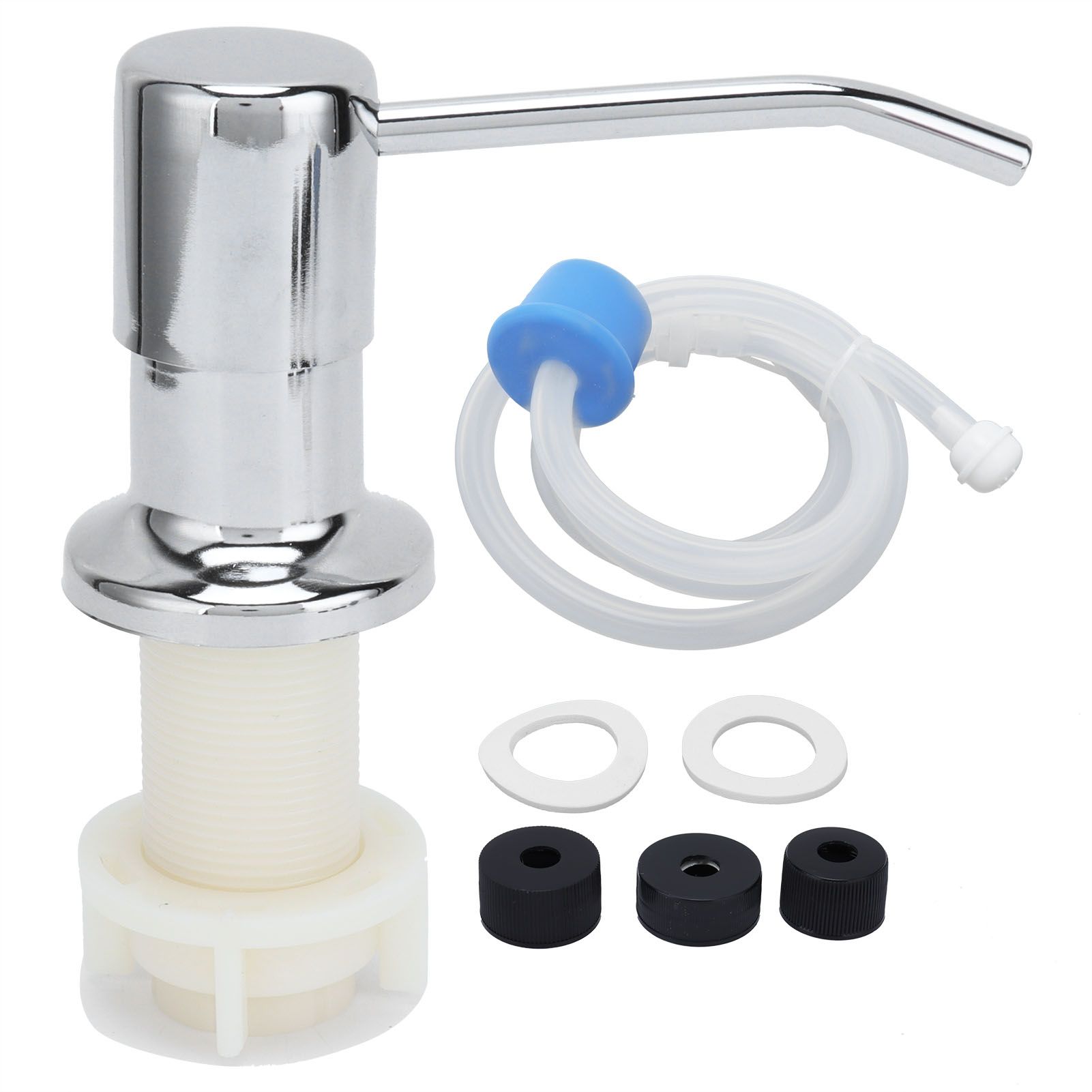 Sink Soap Pump Kit 304 Stainless Steel Soap Dispenser Head Silicone Tube for view 2