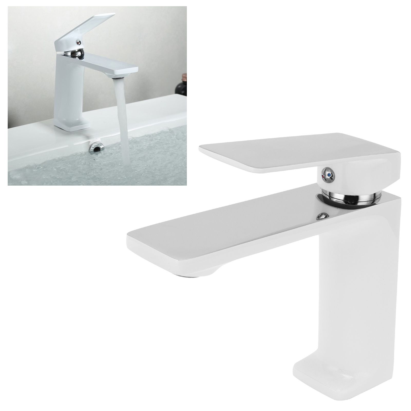 Bathroom Single Hole Basin Water Tap Copper Household Hot and Cold Water view 12