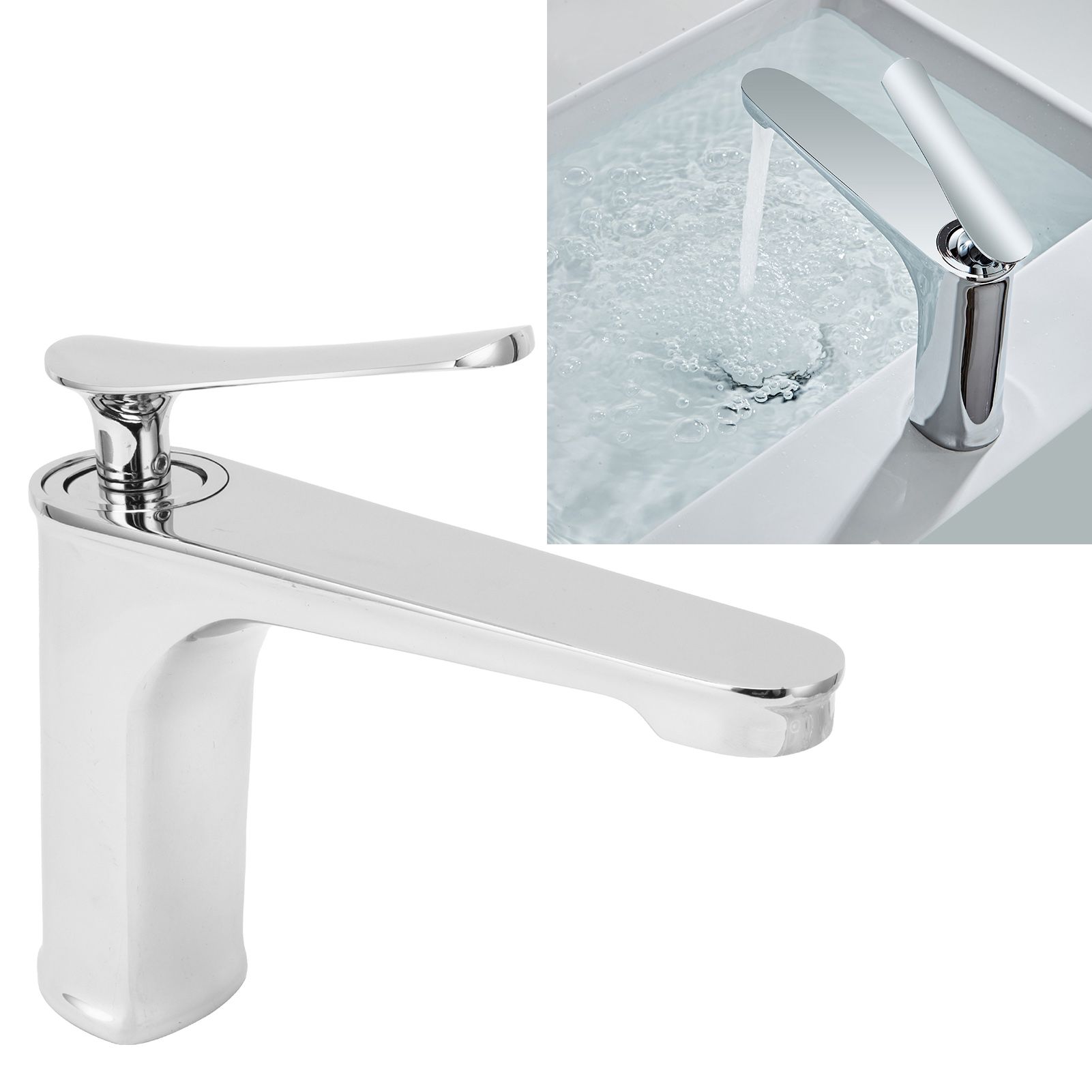 Bathroom Copper Basin Faucet Single Hole Hot and Cold Household Water Tap for view 11
