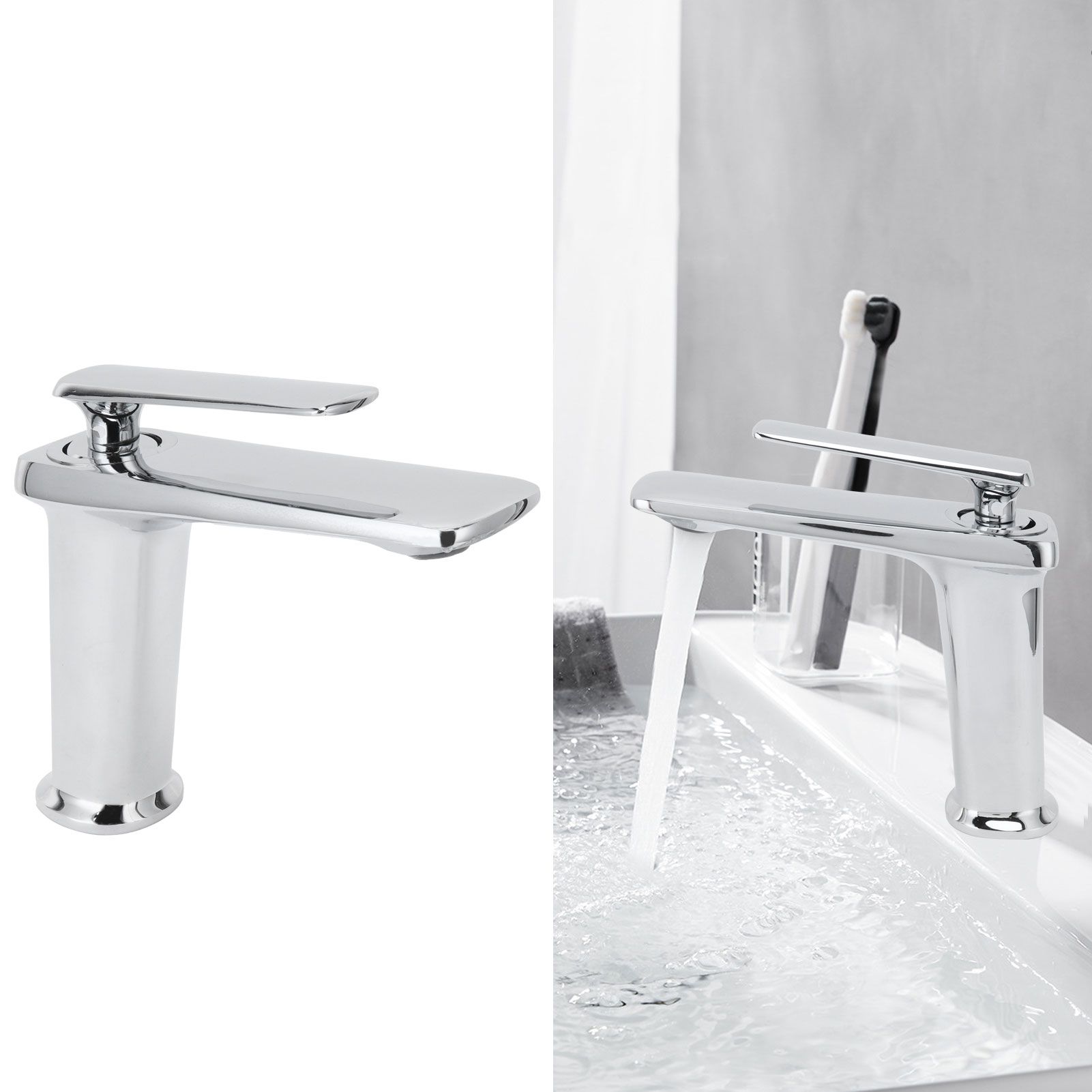 Bathroom Wash Basin Faucet Copper Single Hole Hot and Cold Water Tap for Home view 12