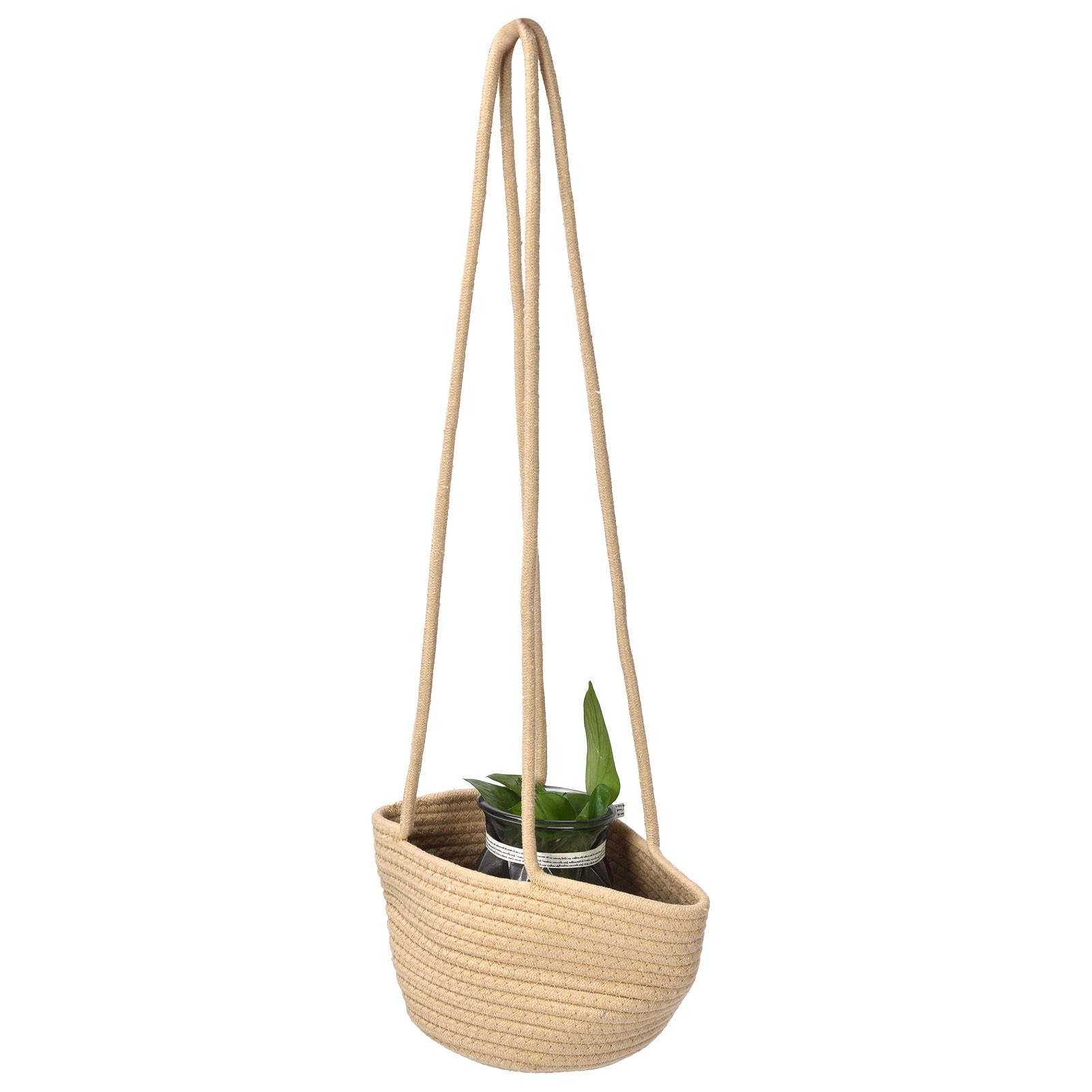Hanging Flower Basket Woven Basket Suspended Flowerpot Plant Storage view 7