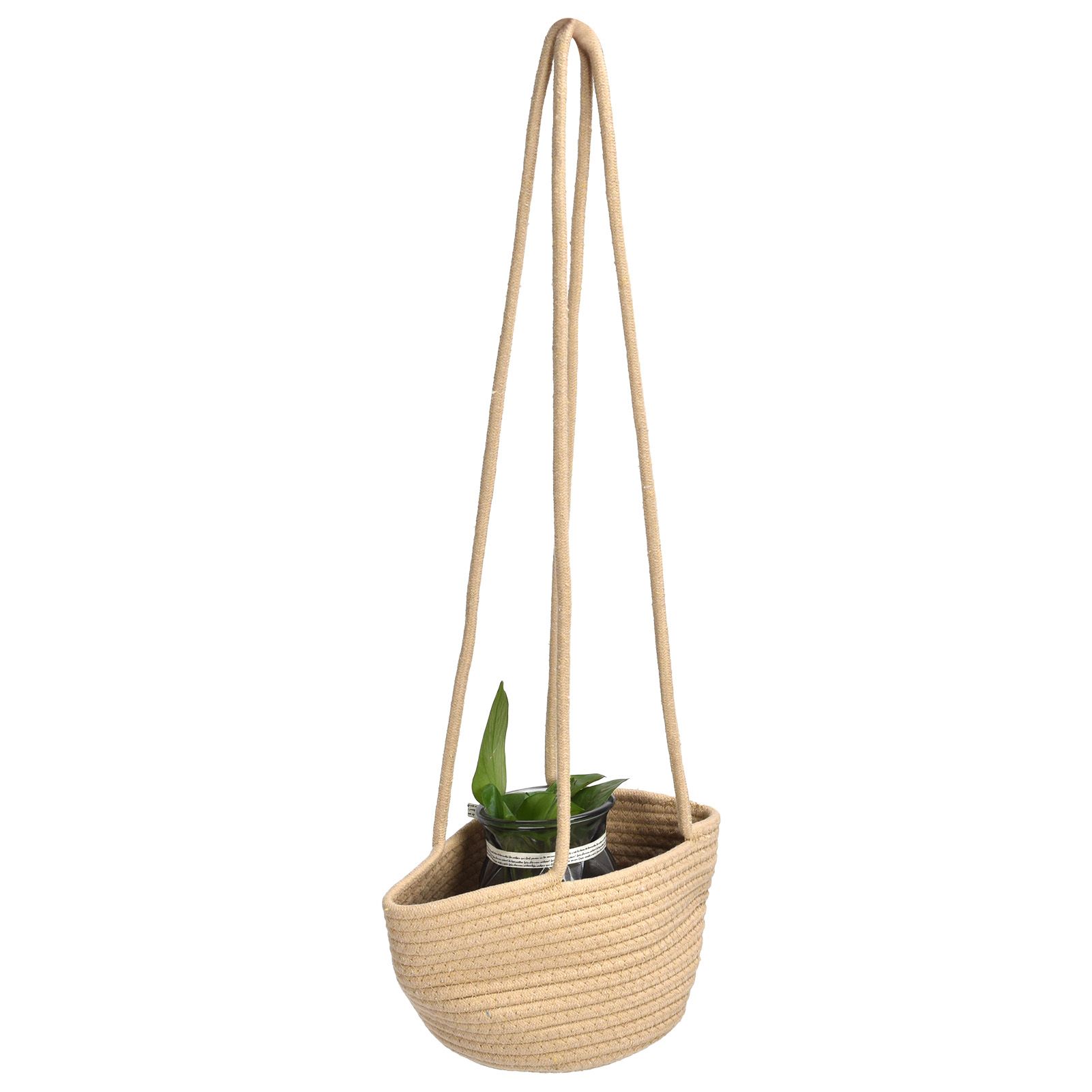 Hanging Flower Basket Woven Basket Suspended Flowerpot Plant Storage view 8
