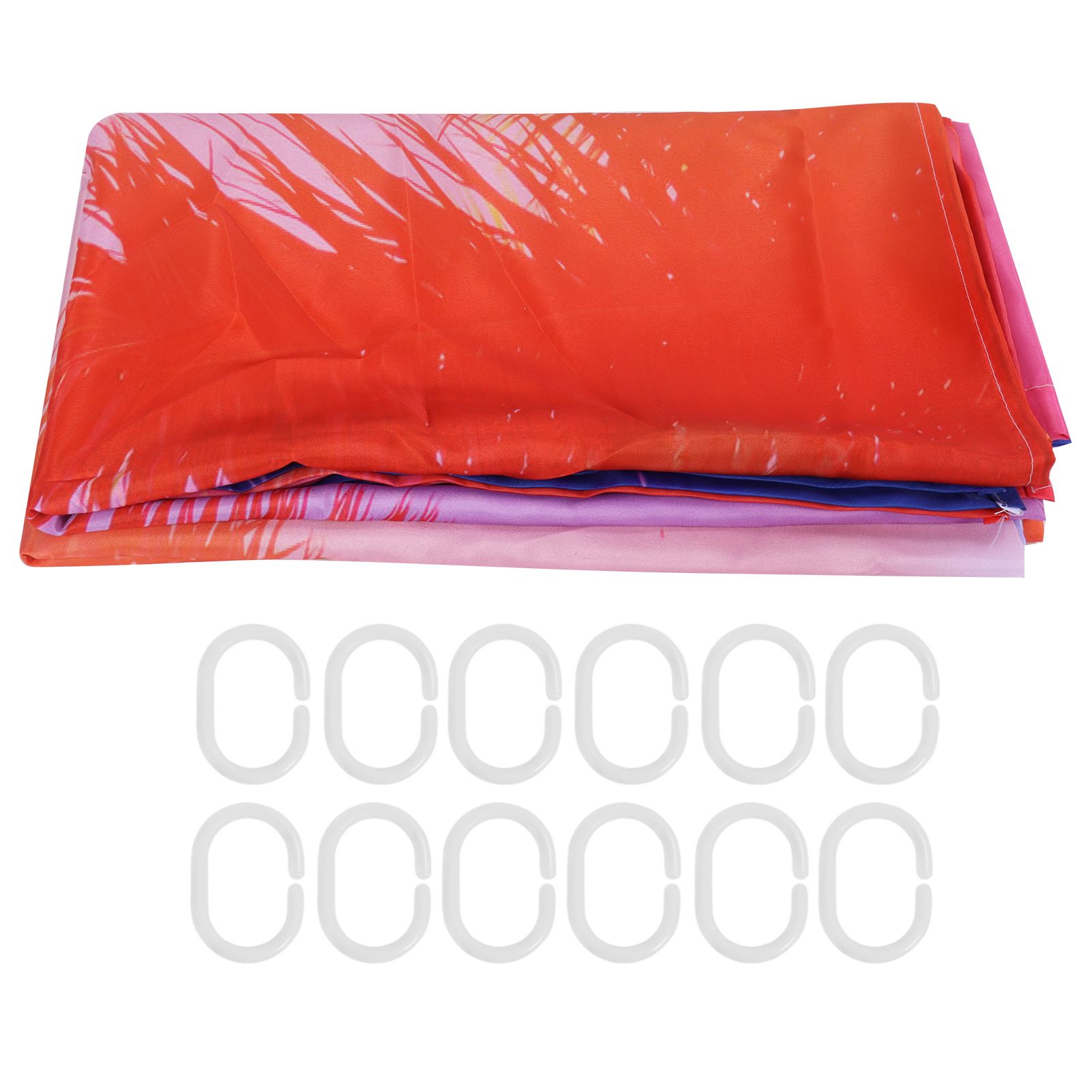 Shower Curtain Waterproof Thick Polyester PunchFree Curtain with Hook for view 2