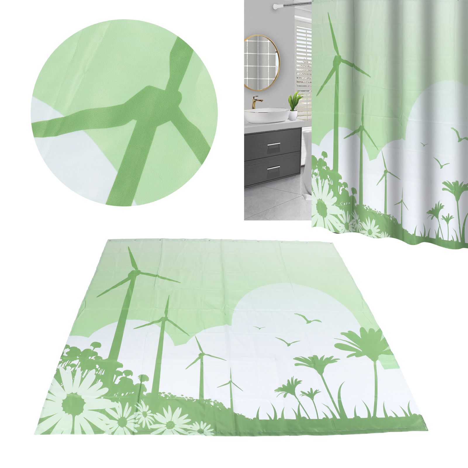 Blackout Curtains Waterproof Shower Curtain Blocking Drapes Window Curtain view 11