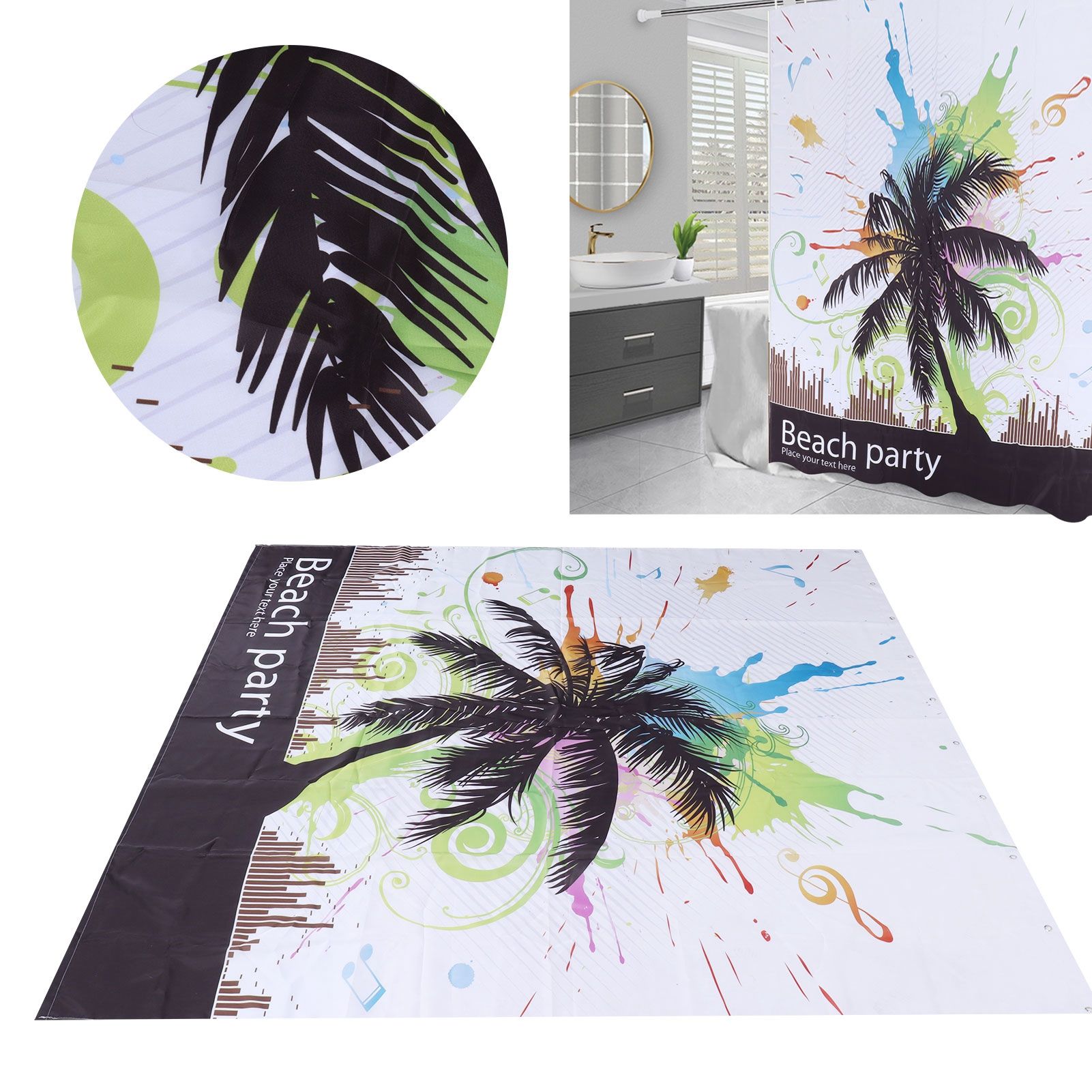 Partition Bathroom Curtain Waterproof Polyester Fiber Shower Curtain Bathroom view 12