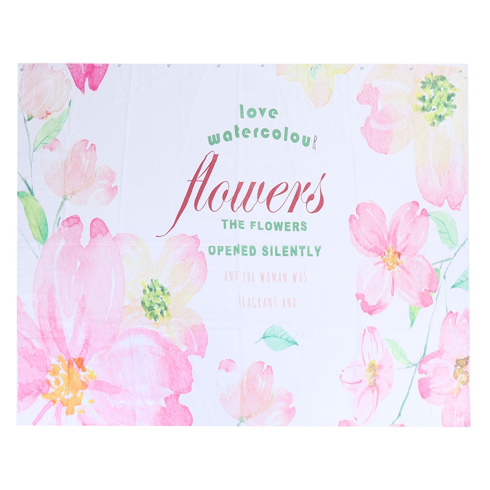 Summer Floral Pattern Shower Curtain with Hook Bathroom Curtain for Home view 3