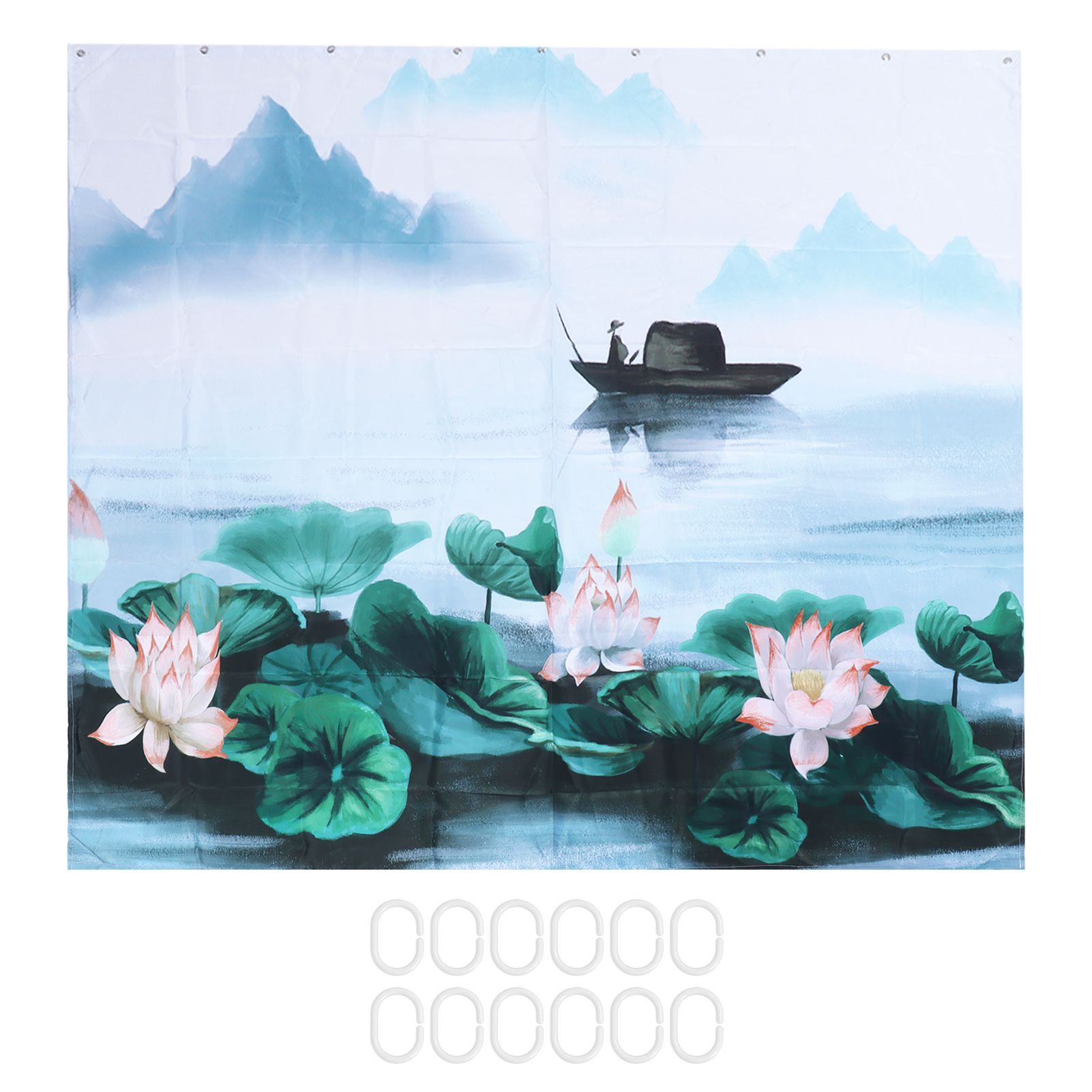 Blackout Curtains Waterproof Flower Pattern Shower Curtain Window Panels for view 2