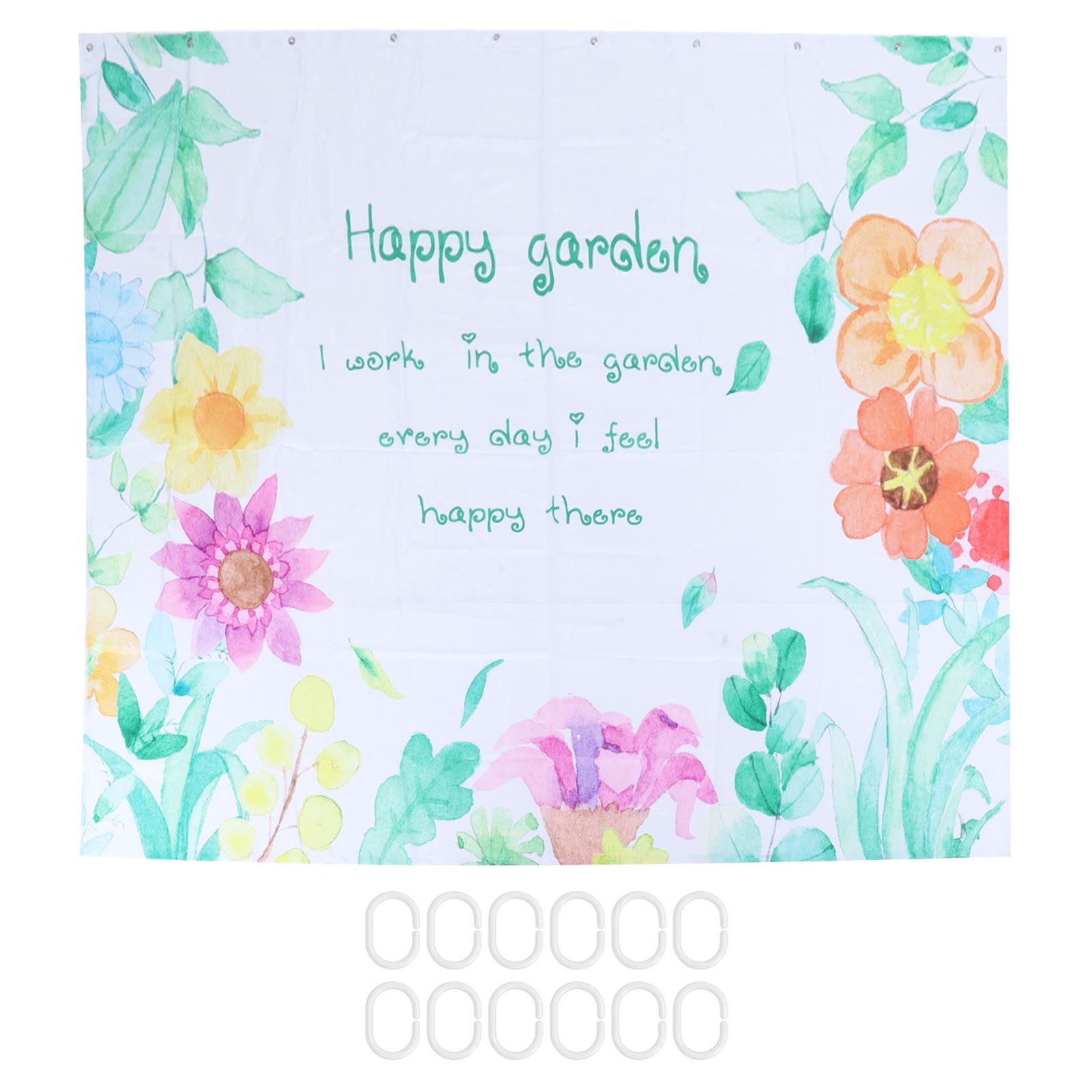 Floral Pattern Shower Curtain Summer Polyester Waterproof Curtain Bathroom view 2