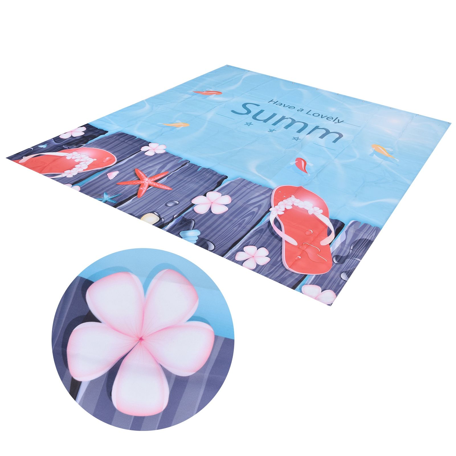 Summer Cool Curtain with Hook Waterproof Shower Curtain for Bathroom Home view 9